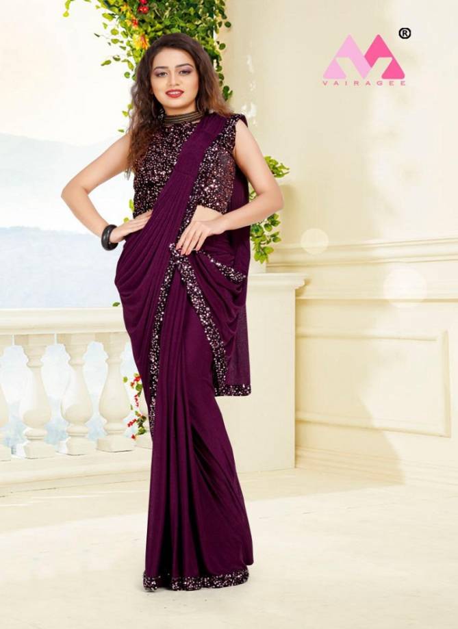 Clovia Knitted Latest Fancy Designer Lycra Ready To Wear Saree Collection